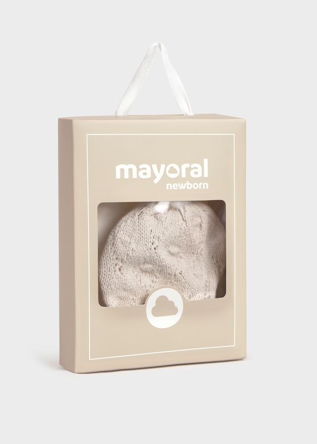 Комплект:шапка,рукавички Mayoral 0 міс. Бежевий 9121-79 фото